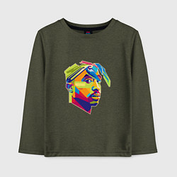 Лонгслив хлопковый детский 2PAC Style, цвет: меланж-хаки