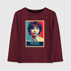 Лонгслив хлопковый детский Stranger Things Майк, цвет: меланж-бордовый
