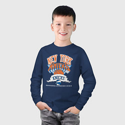 Лонгслив хлопковый детский NEW YORK KNIKS NBA, цвет: тёмно-синий — фото 2
