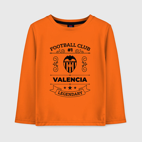 Детский лонгслив Valencia: Football Club Number 1 Legendary / Оранжевый – фото 1