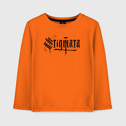 Лонгслив хлопковый детский Stigmata логотип, цвет: оранжевый