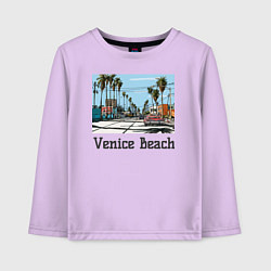 Лонгслив хлопковый детский Los Angeles Venis Beach, цвет: лаванда