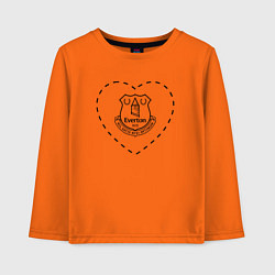 Лонгслив хлопковый детский Лого Everton в сердечке, цвет: оранжевый