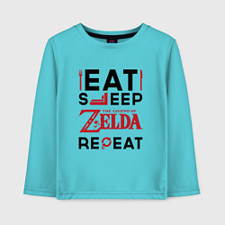 Детский лонгслив Надпись: Eat Sleep Zelda Repeat