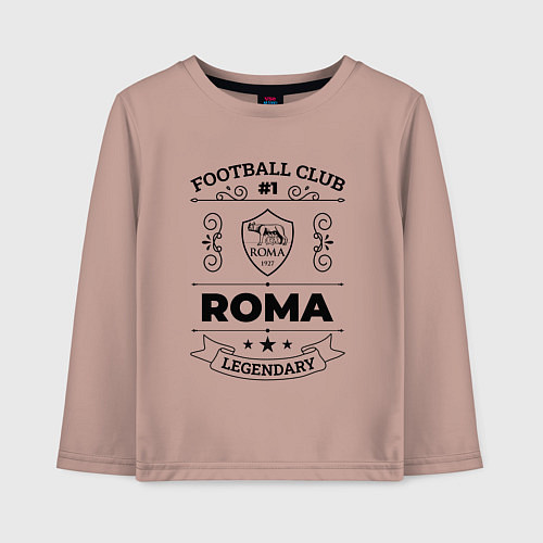 Детский лонгслив Roma: Football Club Number 1 Legendary / Пыльно-розовый – фото 1