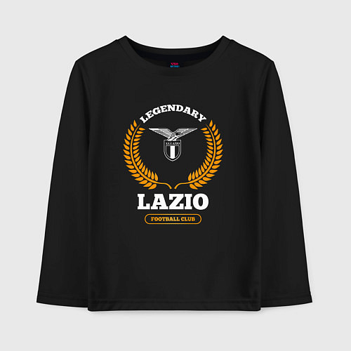 Детский лонгслив Лого Lazio и надпись Legendary Football Club / Черный – фото 1