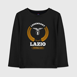 Лонгслив хлопковый детский Лого Lazio и надпись Legendary Football Club, цвет: черный