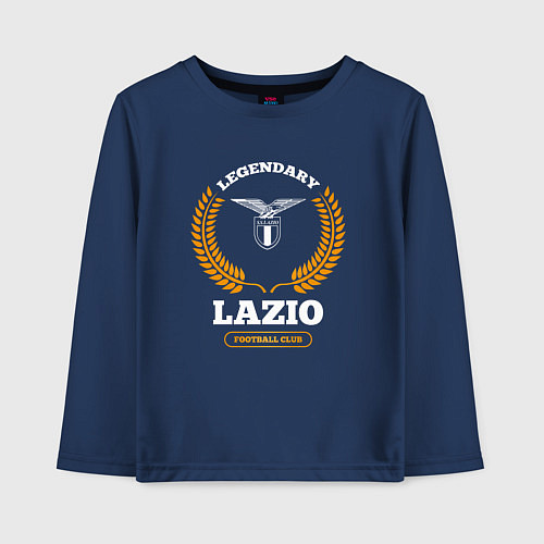 Детский лонгслив Лого Lazio и надпись Legendary Football Club / Тёмно-синий – фото 1