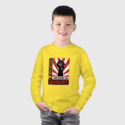 Лонгслив хлопковый детский Август - Легенда, цвет: желтый — фото 2