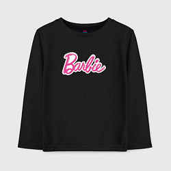 Лонгслив хлопковый детский Barbie logo, цвет: черный