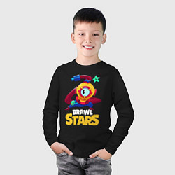 Лонгслив хлопковый детский Brawl Stars Otis Отис, цвет: черный — фото 2