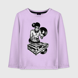 Лонгслив хлопковый детский Bruce Lee - Vinyl Dj, цвет: лаванда