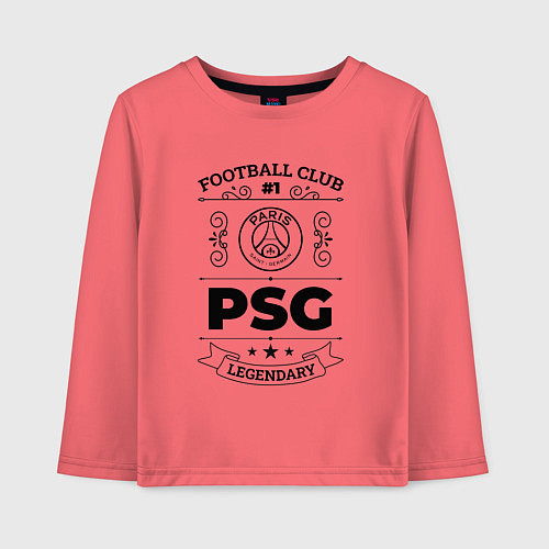 Детский лонгслив PSG: Football Club Number 1 Legendary / Коралловый – фото 1