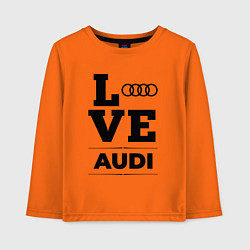 Лонгслив хлопковый детский Audi Love Classic, цвет: оранжевый