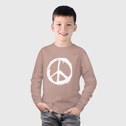 Лонгслив хлопковый детский Pacific symbol white, цвет: пыльно-розовый — фото 2