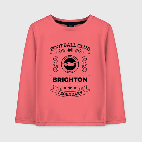 Детский лонгслив Brighton: Football Club Number 1 Legendary / Коралловый – фото 1