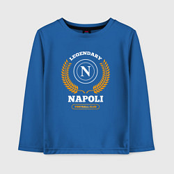 Лонгслив хлопковый детский Лого Napoli и надпись Legendary Football Club, цвет: синий
