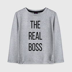 Лонгслив хлопковый детский The real boss!, цвет: меланж