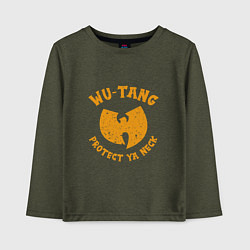 Лонгслив хлопковый детский Protect Ya Neck Wu-Tang, цвет: меланж-хаки