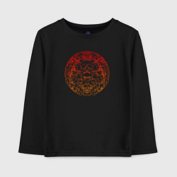 Лонгслив хлопковый детский Skull red orange gradient, цвет: черный