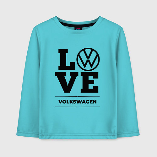 Детский лонгслив Volkswagen Love Classic / Бирюзовый – фото 1