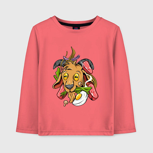 Детский лонгслив Бяшка повар / Коралловый – фото 1