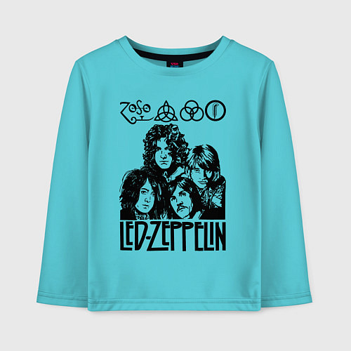 Детский лонгслив Led Zeppelin Black / Бирюзовый – фото 1