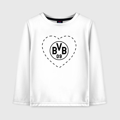 Детский лонгслив Лого Borussia в сердечке / Белый – фото 1