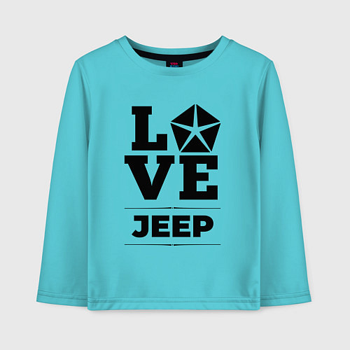 Детский лонгслив Jeep Love Classic / Бирюзовый – фото 1