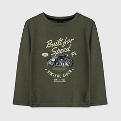Лонгслив хлопковый детский Vintage Moto, цвет: меланж-хаки