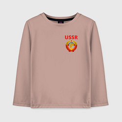 Лонгслив хлопковый детский USSR логотип, цвет: пыльно-розовый