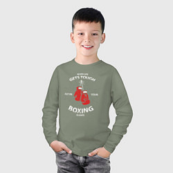 Лонгслив хлопковый детский Boxing Cool, цвет: авокадо — фото 2