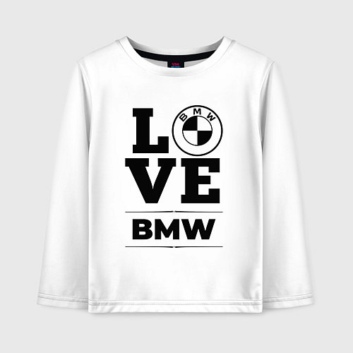 Детский лонгслив BMW love classic / Белый – фото 1