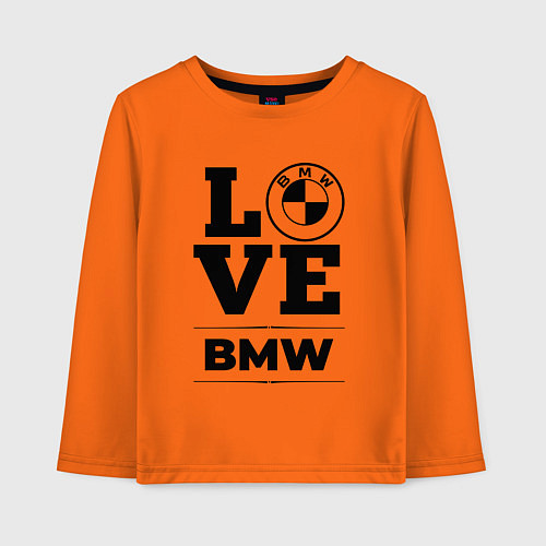 Детский лонгслив BMW love classic / Оранжевый – фото 1