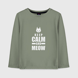 Лонгслив хлопковый детский Stray - Keep Calm, цвет: авокадо