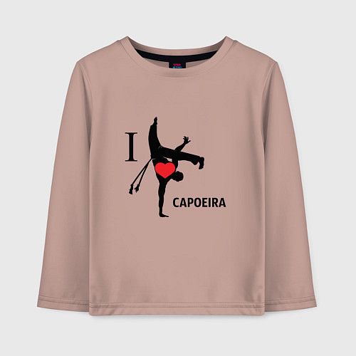 Детский лонгслив I LOVE CAPOEIRA / Пыльно-розовый – фото 1