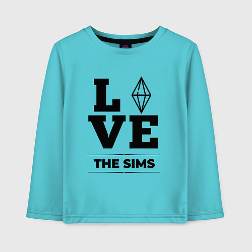 Детский лонгслив The Sims love classic / Бирюзовый – фото 1