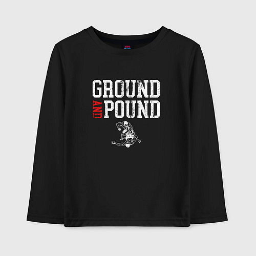 Детский лонгслив Ground And Pound Добивание ММА / Черный – фото 1