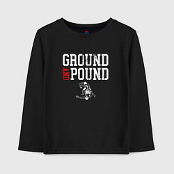 Лонгслив хлопковый детский Ground And Pound Добивание ММА, цвет: черный