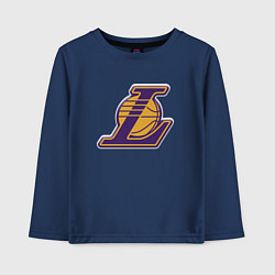 Лонгслив хлопковый детский ЛА Лейкерс объемное лого, цвет: тёмно-синий