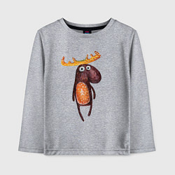 Лонгслив хлопковый детский Прикольный лосяш, цвет: меланж