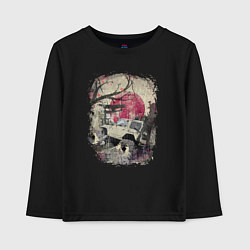 Лонгслив хлопковый детский Бездорожье Азия, цвет: черный