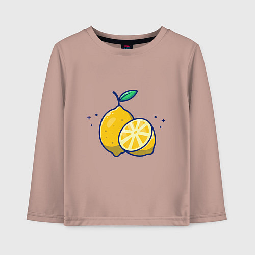 Детский лонгслив Вкусные Лимончики / Пыльно-розовый – фото 1