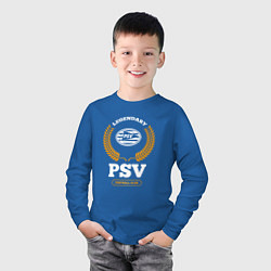 Лонгслив хлопковый детский Лого PSV и надпись legendary football club, цвет: синий — фото 2