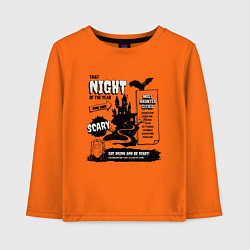 Лонгслив хлопковый детский Жуткий хэллоуиновский замок, цвет: оранжевый
