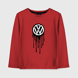 Лонгслив хлопковый детский Volkswagen - art logo, цвет: красный