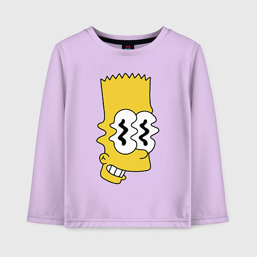 Детский лонгслив Bart Simpson - glitch / Лаванда – фото 1