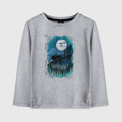 Детский лонгслив Ночное бездорожье / Меланж – фото 1