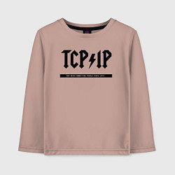 Лонгслив хлопковый детский TCPIP Connecting people since 1972, цвет: пыльно-розовый