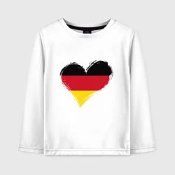Лонгслив хлопковый детский Сердце - Германия, цвет: белый